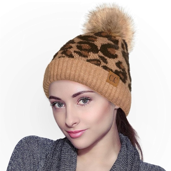 C.C Exclusives Soft Beanie hat with Leopard Pattern - Picture 5 of 8